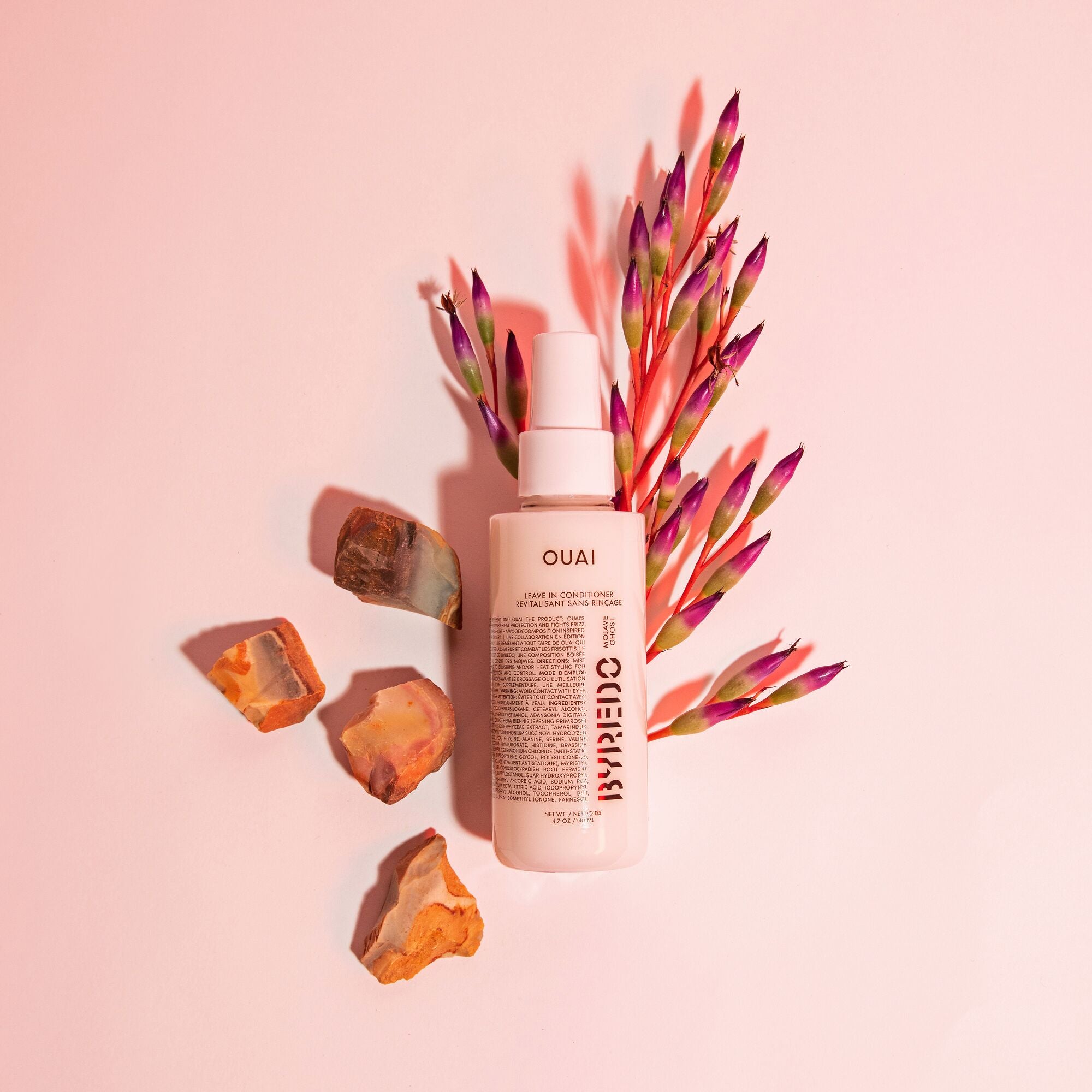 ouai leave in conditioner meets byredo mojave ghost limited edition collab detangler