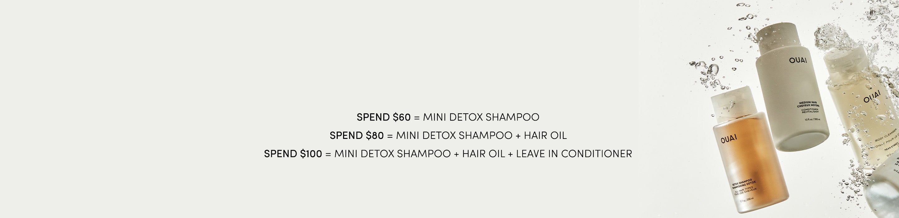 Skincare product bottles with text on a white background