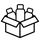 Black and white line art icon depicting three plastic bottles inside an open cardboard box.