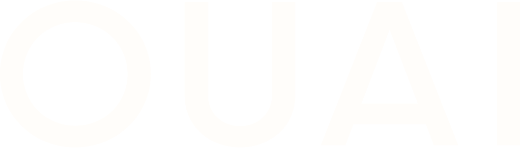OUAI branded logo in white